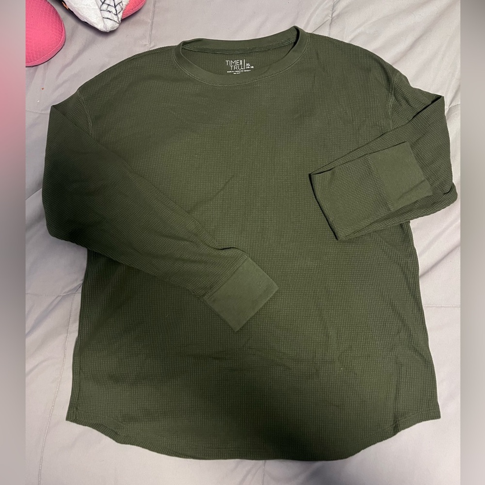 EUC Time & Tru Long Sleeve Waffle T-Shirt Size XL